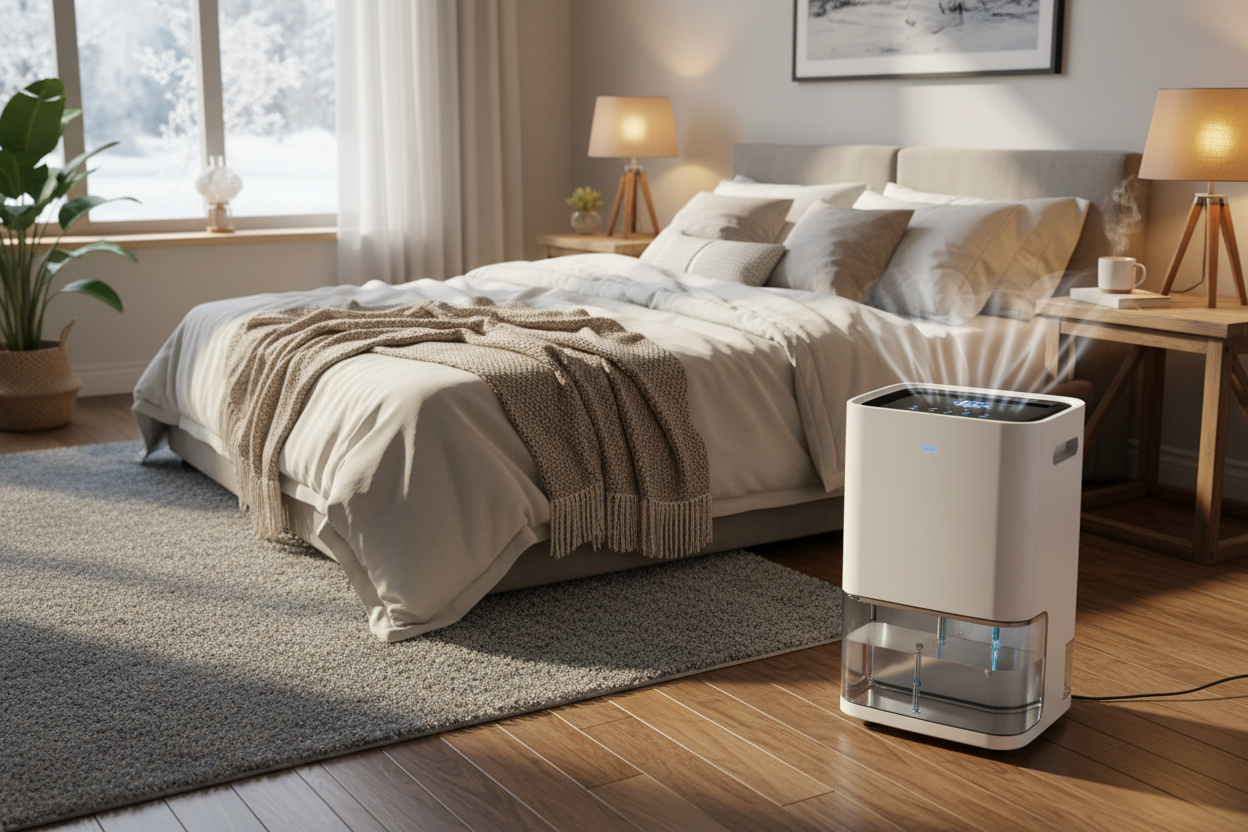Luftentfeuchter gegen Feuchtigkeit im Schlafzimmer