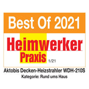 Decken-Heizstrahler Lampen-Design 2.1 kW WDH-210S Testsieger