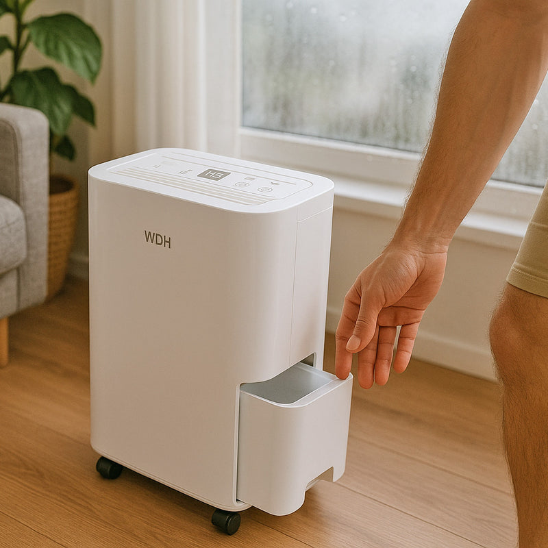 Kleiner Luftentfeuchter mit WLAN WDH-310EKW im Wohnzimmer