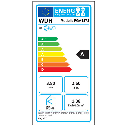 Mobiles Klimagerät mit Abluftschlauch WDH-FGA1372 Energieklasse A