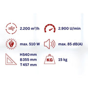 Starkes Axialgebläse mit Schlauchanschluss WDH-AP11